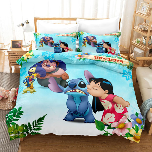 Tecknad animation Stitch-serien sängkläder cover tre delar Stitch-22 173*218cm two-piece set weight 0.8kg