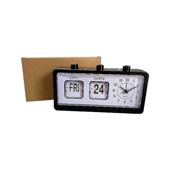 Mekanisk väckarklocka Nyhet Flip Klocka Skrivbord Digital Klocka Med Kalender Klocka Heminredning Retr -n4611 ZD A