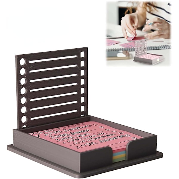 Sticky Note Holder med Stencil, Sticky Note Dispenser Kompatibel med Post-It Note, Post It Note Organizer til 3x3 Selvklæbende Noteblokke 2pcs