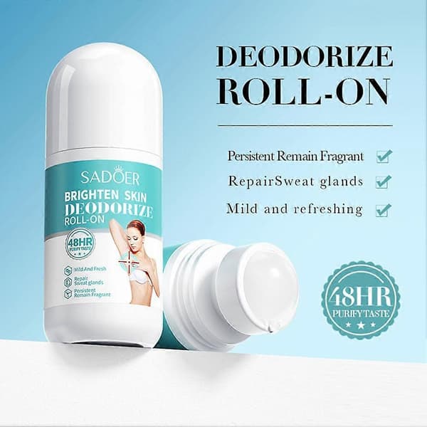 SADOER Deodorant Roll On - 48 timmars luktskydd med skonsam vård och svettkontroll