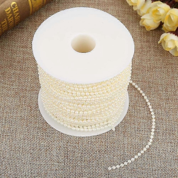 DIY Imitationspärlor Pärlkrans Bröllopsdekoration 3mm ABS (färg: Beige)