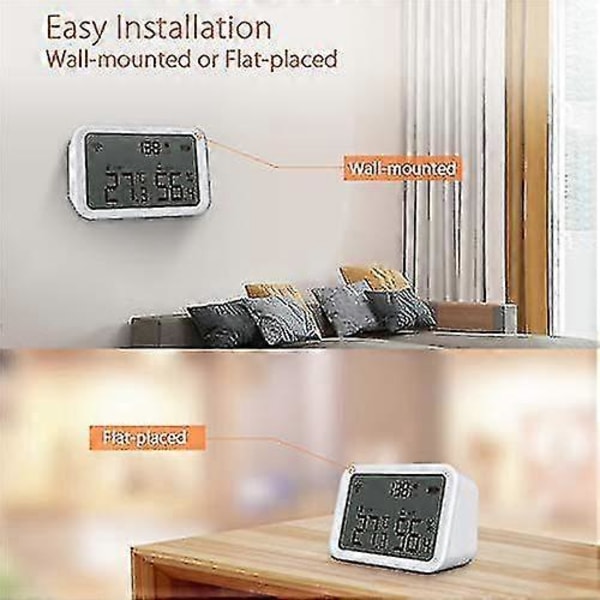 Smart Temperatur- och Luftfuktighetssensor Zigbee Trådlös Hygrometer Termometer Med Appvarningar Och Dataexport För Växthus Vinkällare Zigbee Hub Krävs