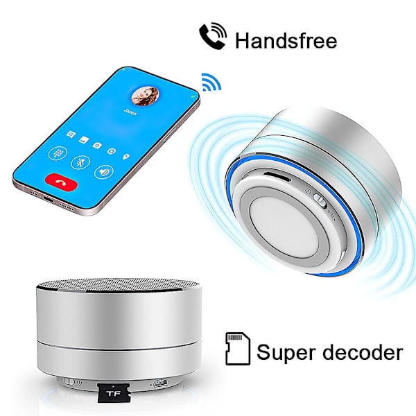 Mini LED Trådløs Bluetooth Højttaler Bærbar Høj Bas Til Samsung iPhone iPad red