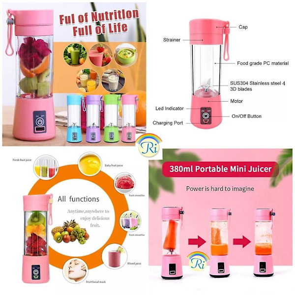 Mini Kannettava Kupin Mehukone Sähköinen Sekoitin Ruokaprosessori Smoothie Maker Sekoitin purple