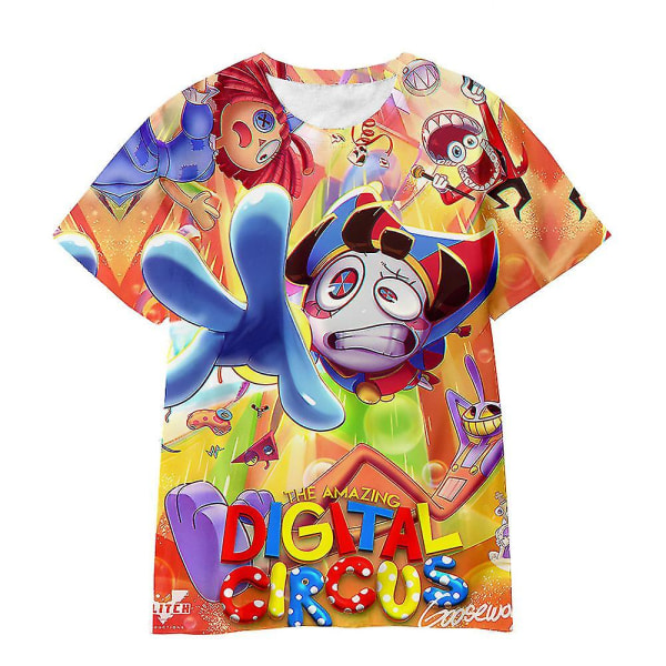 The Amazing Digital Circus Printed T-shirt Børn Drenge Piger Kortærmede Tee Shirt Toppe E 11-12 Years
