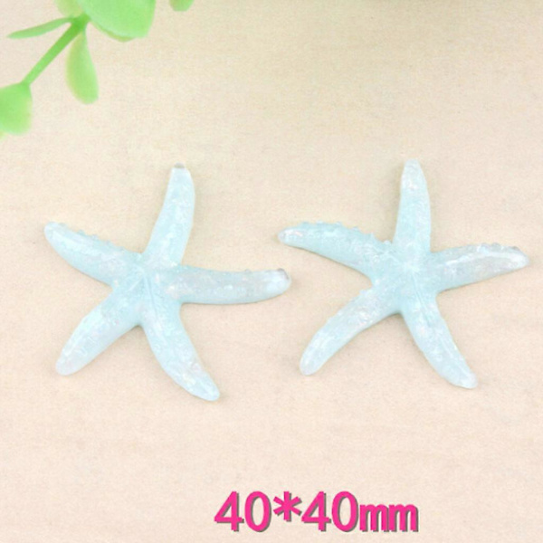 10 stk. 40mm Ocean Søde Realistiske Harpiks Havstjerner Charms DIY Scrapbooking Telefonetui Dekorative Håndværk Cabochons Hårklips Tilbehør