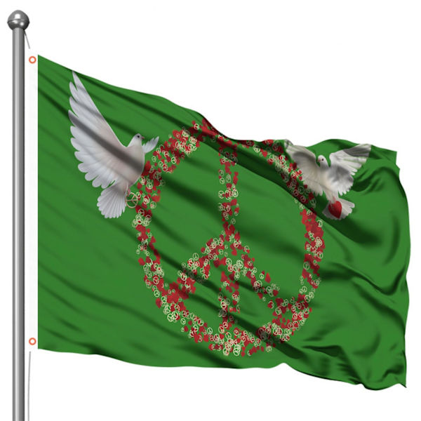 Fredsflagga 150x90cm, Hållbar Polyester Fredsflagga Levande Färg Fredsduva Flagga Fredsflagga Dekoration Banner För Patio Gräsmatta Heminredning b