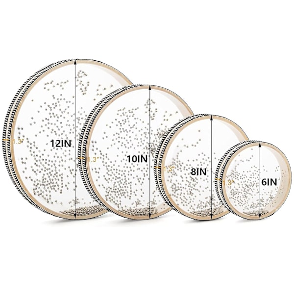4-pack Ocean Drum Rain Drum, Rain Drum Sound Drum med Wave Bead Ocean Drum för skola hem presenttillbehör. (6 tum, 8 tum, 10 tum, 12 tum) 6,14