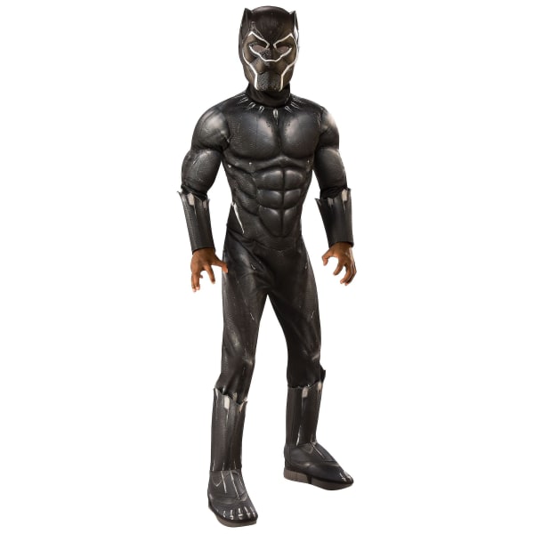 Muscle Jumpsuit Black Panther Kostym Halloween Cosplay 115-125（M）