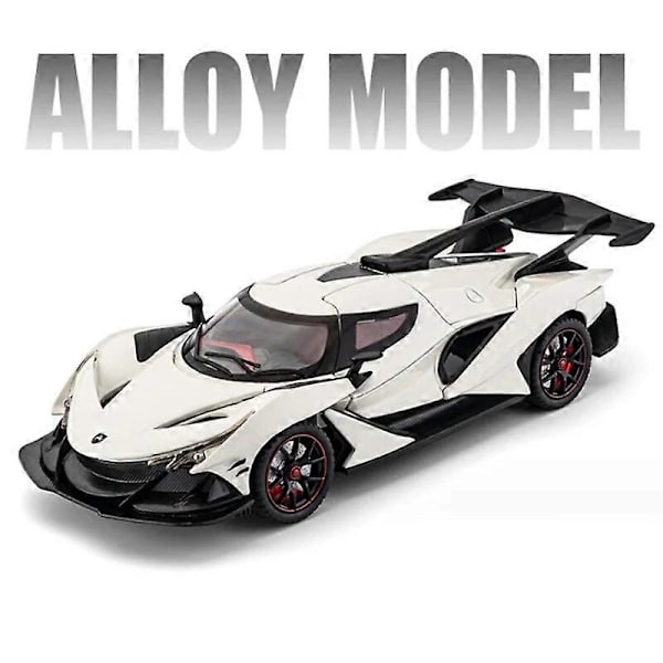 1:24 Apollo IE Intensa Emozione Legering Sportsvogn Model Diecast Metal Racing Superbil Model Simuleret Lyd Lys Børns Legetøj Gave ie white