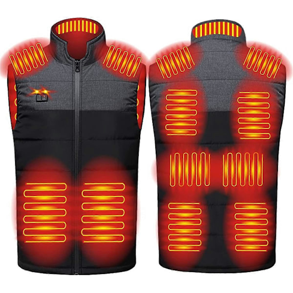 Rikay Elektrisk Uppvärmd Väst För Kvinnor Män Tvättbar Usb Laddningsbar Uppvärmd Väst Vinter Kroppsvärmare Jacka Gilet Kappa Ytterkläder Dragkedja Fickor Sl m