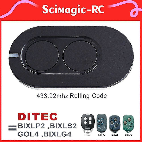 Ditec Entrematic Zen 2/ Zen 4 Gol4 Garage Fjärrkontroll Kompatibel Zen2w Zen4w Bixlg4 Bixlp2 Bixls2 43392mhz Grind Dörröppnare ditec zen 2