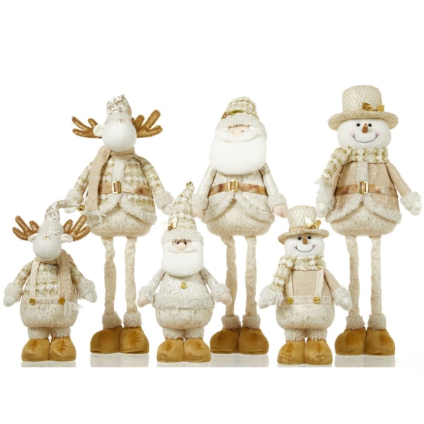 Santa Claus Snowman Älg Ornament Teleskopiska Ben Doll Style 6 45-75CM