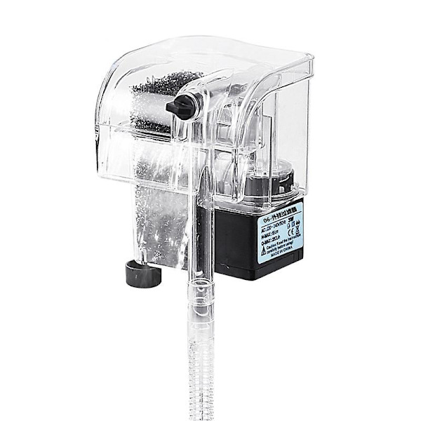 Akvariefilter Heng på Foss Liten Fisketankfilter Stille 66GPH 3W Justerbare Fisketankfilter med Bio-Skum for 2 til 8 Gallons Akvarier ZD BB2