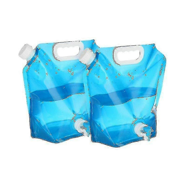 5l/10l hopfällbar vattenpåse för utomhusbruk Camping 2 st stor kapacitet Vattenförvaringsväska Bärbar picknick Nödvattenpåse -GDZD white 2pcs