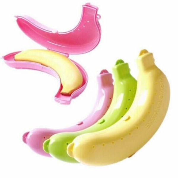 3 Bananlåda Bärbar Plast Banan Skyddande Behållare Förvaringslåda Stativ ZD W pink