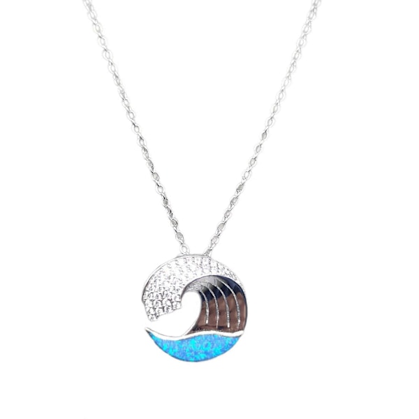 S925 Sterling Sølv Lucky Waveslove Hjerte Halskæde Til Kvinder Datter Kæreste Xq-xl416
