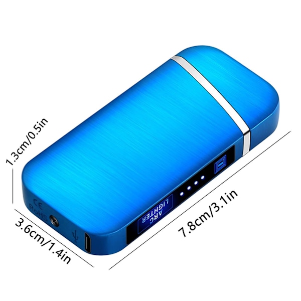 Presentask Cigarett USB Laddningsbar Uppladdningsbar Låglåga Samlarobjekt Tändare blue