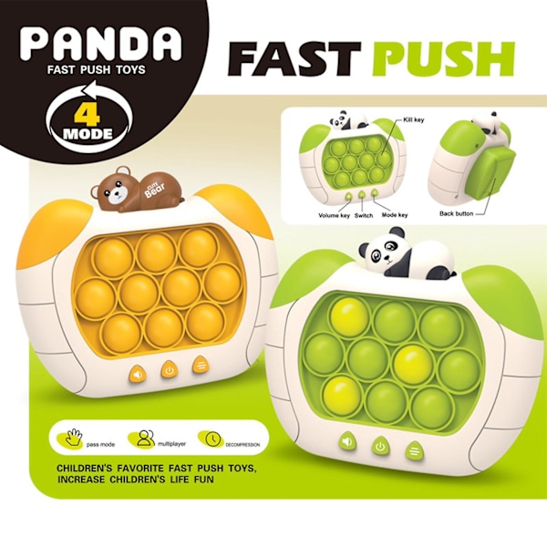 Ljusande Handhållen Bubbelspel Panda Dekoration Snabbtryck Avkopplingsspel Barn Snabbtryck Bubbelspel Födelsedagspresent panda