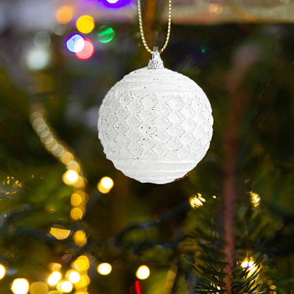 Julgran i Skum, 8 cm, Juldekoration, Pärlor, Hängande, Färgad wh