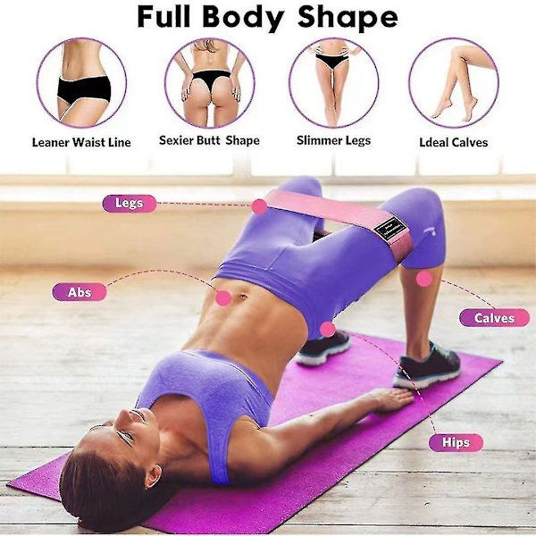 Motståndsband för träning, 3 nivåer träningsband för träning av sätesmuskler, lår och ben för gym, hemmaträning, yoga, styrketräning för män/kvinnor FF E