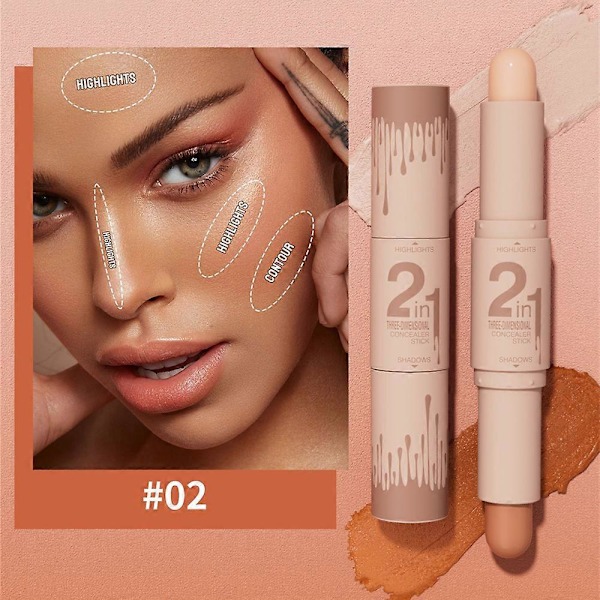 Dobbeltsidet To-i-én Concealer Highlighter Kontur Stick Lysner Og Delikat Skygge Kontur Stick 2