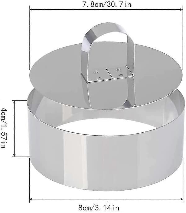 6 stk. Bakering, Rund Bakemold, Rustfritt Stål Kakeringe Bakemousse Former Dessert Ringer (rund)