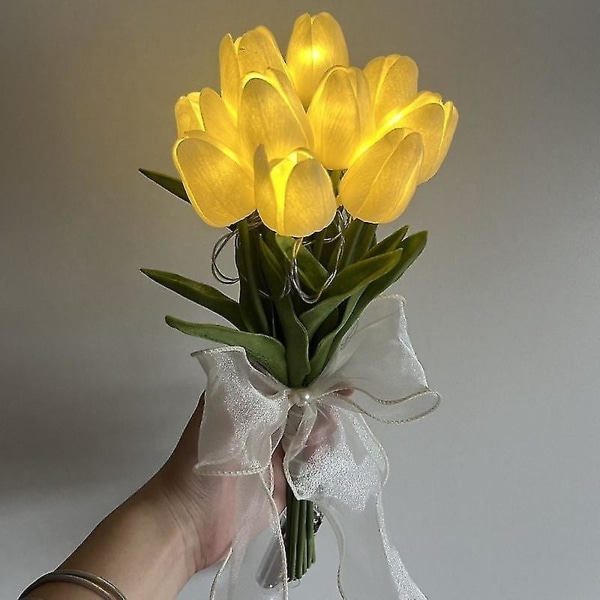 Tulpaner Konstgjorda Blommor Med Led Ljus 20Pcs