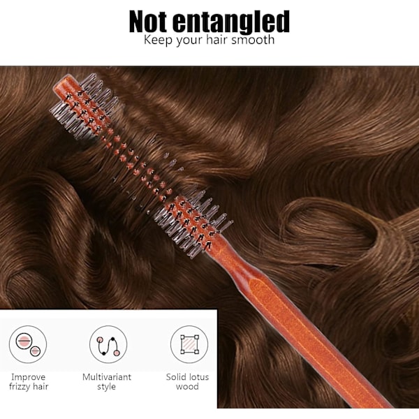 Rund Styling Hårborste, Liten Hårborste Rulle Locktång Hårborste för Fönande Hår, Rulle Locktång Kam Styling Volym Hårborste 2pcs
