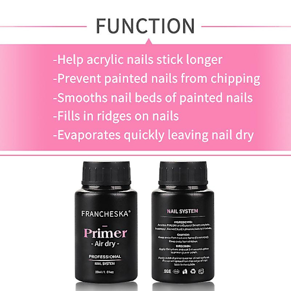 30ml Negle Primer Hurtig Lufttørrende Forberedelse Dehydrator Til Negle Soak Off Base Primer Gel Første Negle Gel Til Professionel Manicure Værktøjer