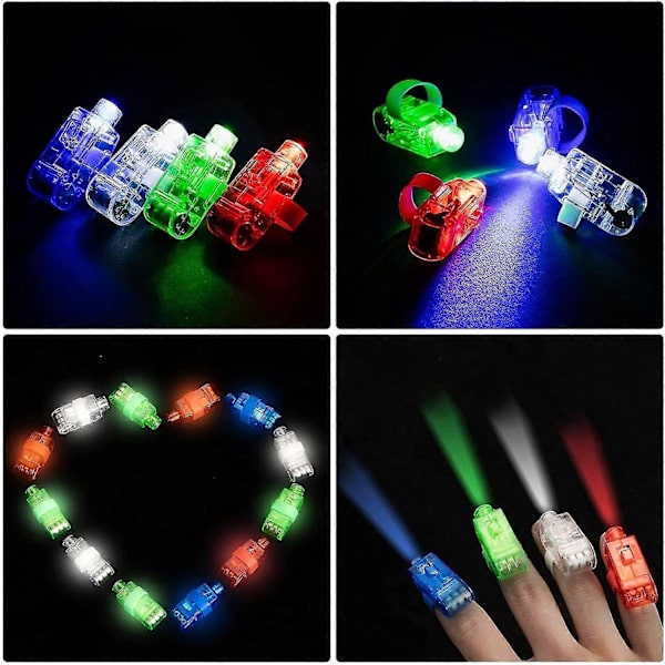LED-fingerlampe, 20 stk Fingerlykter, LED Fargerike Fingerlys, LED-fingerlampe Gave, Lysringer