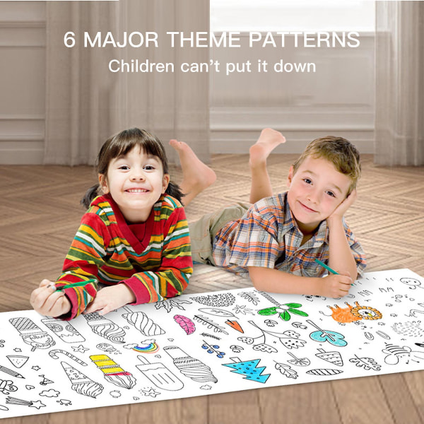 Ritrullepapper för barn, klibbigt färgpappersrullemålning pencil food party