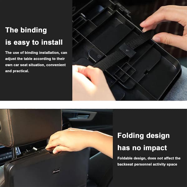 Bil Bag Sædearrangør, Universal Multifunktionel Foldbar Spiseplade, Spisebord & Kopholder, Slidstærk 1pcs