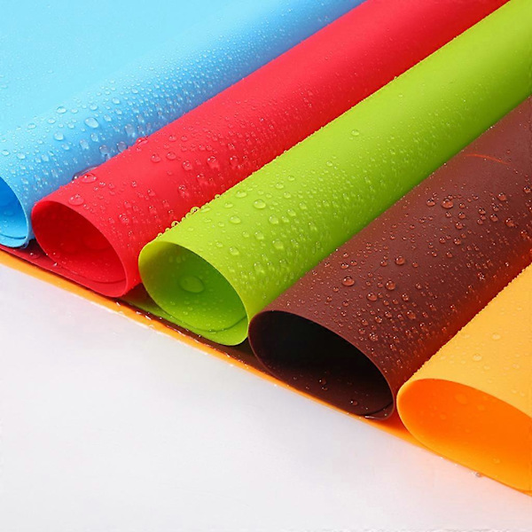 Bordspladsmåtter Bordunderlag Varmeisolering Silikonmateriale Rektangulær Form red