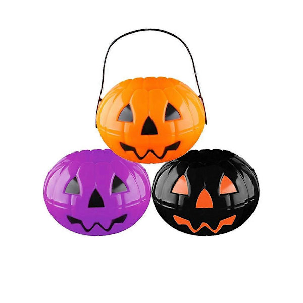 Halloween Godteri 3 stk Alloween Dekorasjon Sammenleggbar Og Avtakbar To Og En Halv Bøtte Medium PP Godteriposebøtte