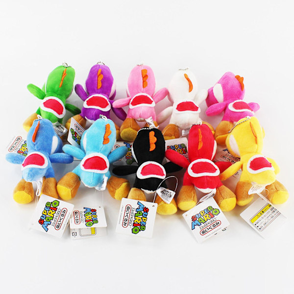 12cm Super Mario Bros Yoshi Plyschdocka för Barn, Barnleksak, Present black