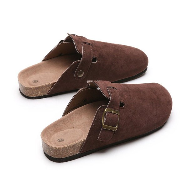 Baotou hjemmesko til kvindelige par kork hjemmesko ønsker stor størrelse romerske sko afslappede halve hjemmesko trendy dovne sko brown 39