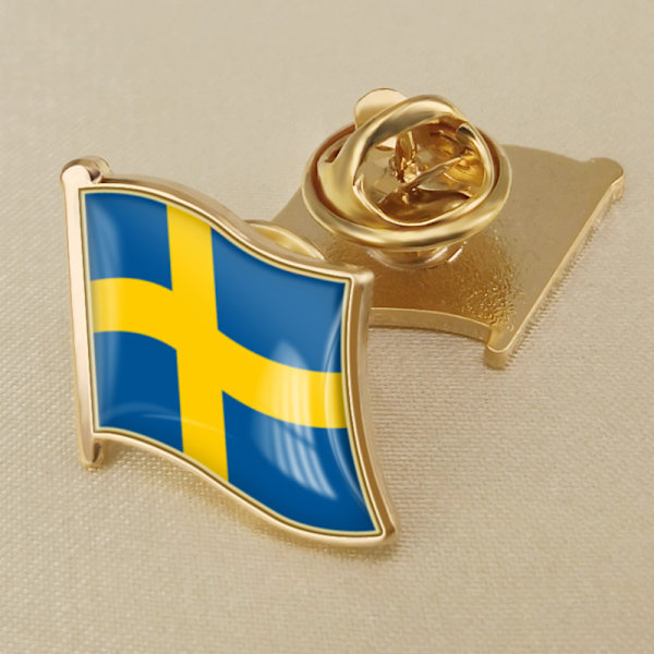 Turistsouvenirs krystallim lim europæisk og amerikansk metalflag emalje brystbadge jern broche krave nål malet nål no 19*18mm