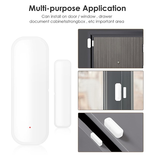 2 kpl Tuya Smart WiFi Ovi- ja Ikkunantunnistin Magneettinen Hälytinilmaisin