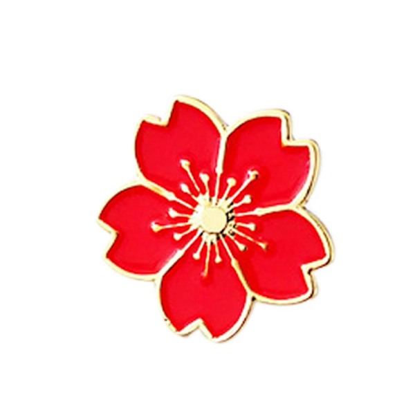 Mode Blomma Metall Brosch Nål Kvinnor Tröja Skjorta Krage Märke Dekor Smycken red