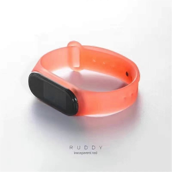 TPU Urremærke Rem Velegnet Til Mi Band 7 Rem Frostmat Mi Band Gennemsigtig Mi Band 5/6/7 Håndled translucent red