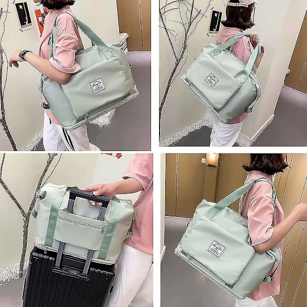 Stor Foldbar Rejsetaske - Vandtæt Stor Kapacitet Foldbar Opbevaringstaske Håndtaske (pink)