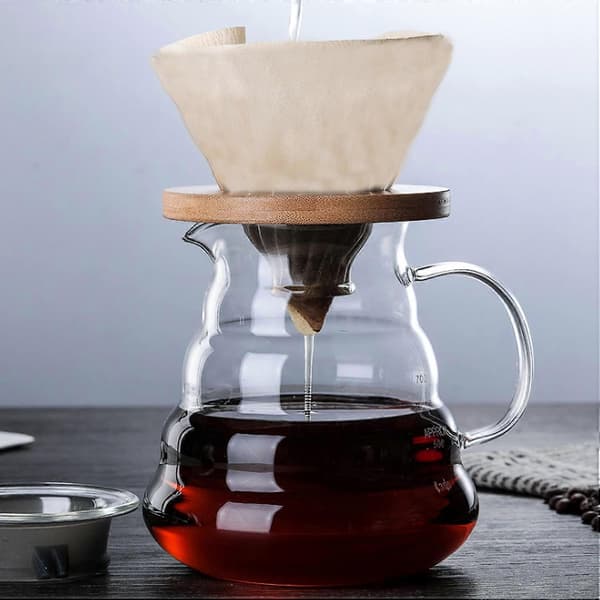 100 Pakke V-Formet Ubleget Engangs Papir Kaffefiltre til V60
