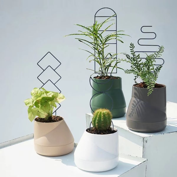 Kruka fast växtklättring spaljé järn liten blomster skärm blomkruka fäste klätterväxt spaljé järnring blomsterpelare