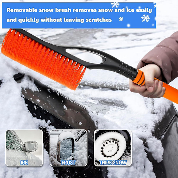 Isskrape for bil frontrute 23,23'' isskrape for snø og frostfjerning med skumhåndtak holdbar isskrape for lastebil Suv bilvindu Ybx -GSL black