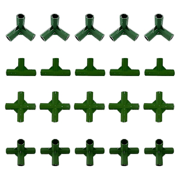 20 stk Drivhusrammeforbindelser 11 mm, Plast PVC Byggeforbindelse, Stokkforbindelse for Hagekonstruksjon