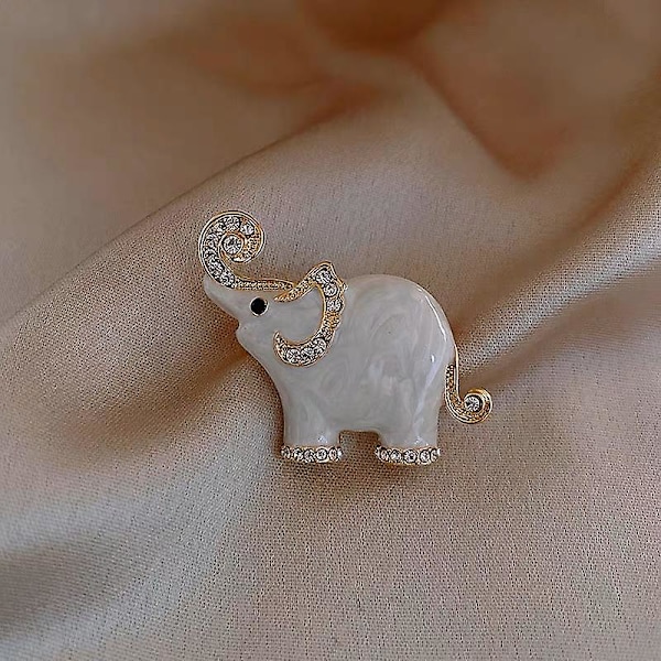 Moderigtigt sødt skinnende zirkon lille elefant broche til kvinder piger dyr pins tøj smykker fødselsdag gave
