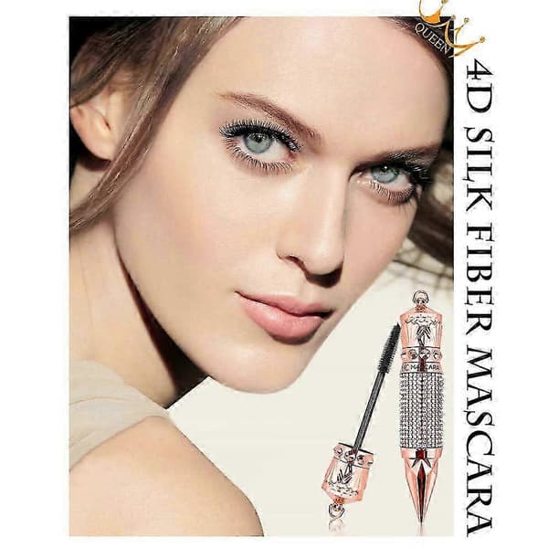 Vanntett 4D Silkefiber Mascara, Langvarig Volum og Lengde, SmudgeProof, Hypoallergenisk