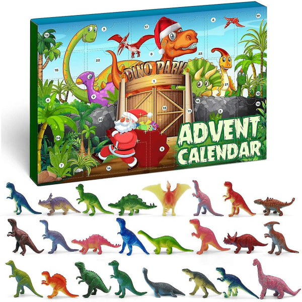 Dinosauradventskalender for drenge 2023 jul, 24 dinosaurfigurer Legesæt Nedtællingsdage til juleferie, Xmas Surpri Style 1