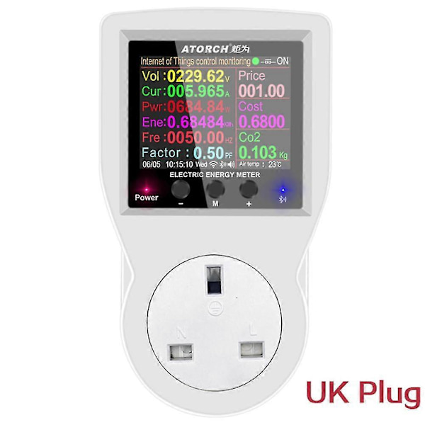 Ac Wifi Smart Stikkontakt Digital Wattmeter Eu Stik Power Meter Strømmåler~ -DGZD